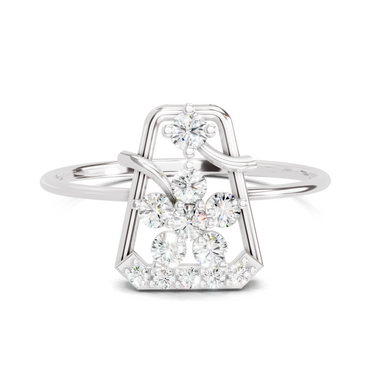 Sparkles Lab Grown Diamond 0.3 Dazzle Bloom Ring| 14K White Gold