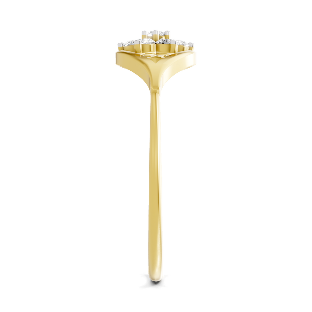 Sparkles Lab Grown Diamond 0.2 Cluster Ring| 14K Yellow Gold
