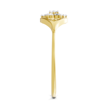 Sparkles Lab Grown Diamond 0.2 Cluster Ring| 14K Yellow Gold