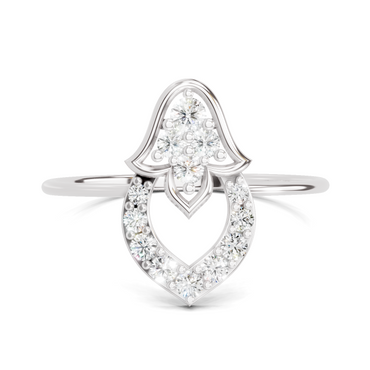 Sparkles Lab Grown Diamond 0.25 Carat Lotus Diamond Ring| 14K White Gold