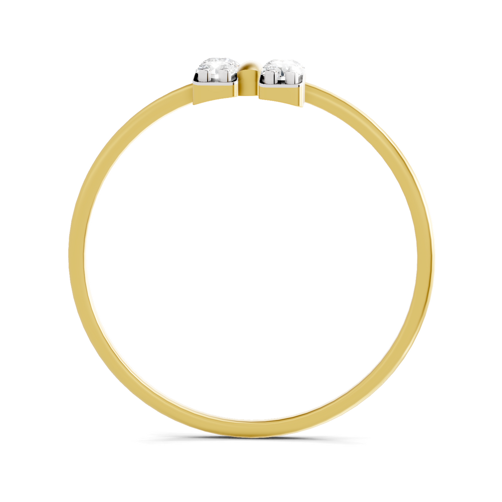 Sparkles Lab Grown Diamond 0.17 Carat Parallel Grace Ring| 14K Yellow Gold