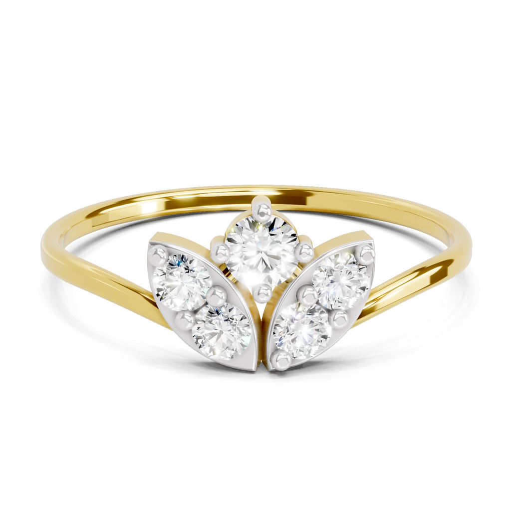 Sparkles Lab Grown Diamond 0.31 Carat Floral Grace Ring| 14K Yellow Gold