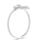 Sparkles Lab Grown Diamond 0.24 V-Shaped Floral Halo Ring| 14K White Gold