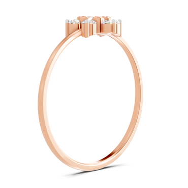 Sparkles Lab Grown Diamond 0.24 Snowflake Cluster Ring| 14K Rose Gold
