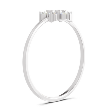 Sparkles Lab Grown Diamond 0.24 Snowflake Cluster Ring| 14K White Gold