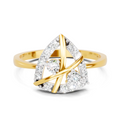 0.26 Carat  | 925 Sterling Silver Gold Plated Fashion Ring