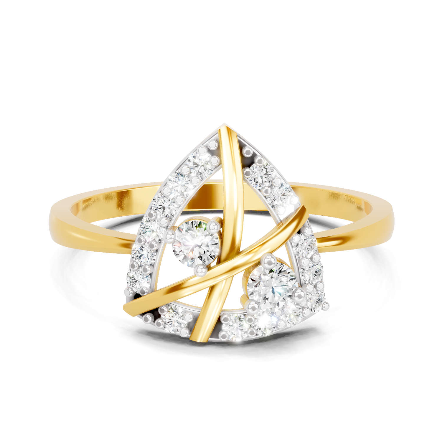 0.26 Carat  | 925 Sterling Silver Gold Plated Fashion Ring