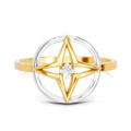 0.02 Carat  | 925 Sterling Silver Gold Plated Star Fashion Ring