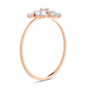Sparkles Lab Grown Diamond 0.25 studded blossoms Ring| 14K Rose Gold
