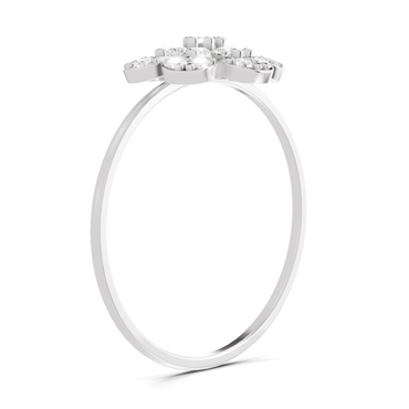 Sparkles Lab Grown Diamond 0.25 studded blossoms Ring| 14K White Gold