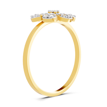 Sparkles Lab Grown Diamond 0.25 studded blossoms Ring| 14K Yellow Gold
