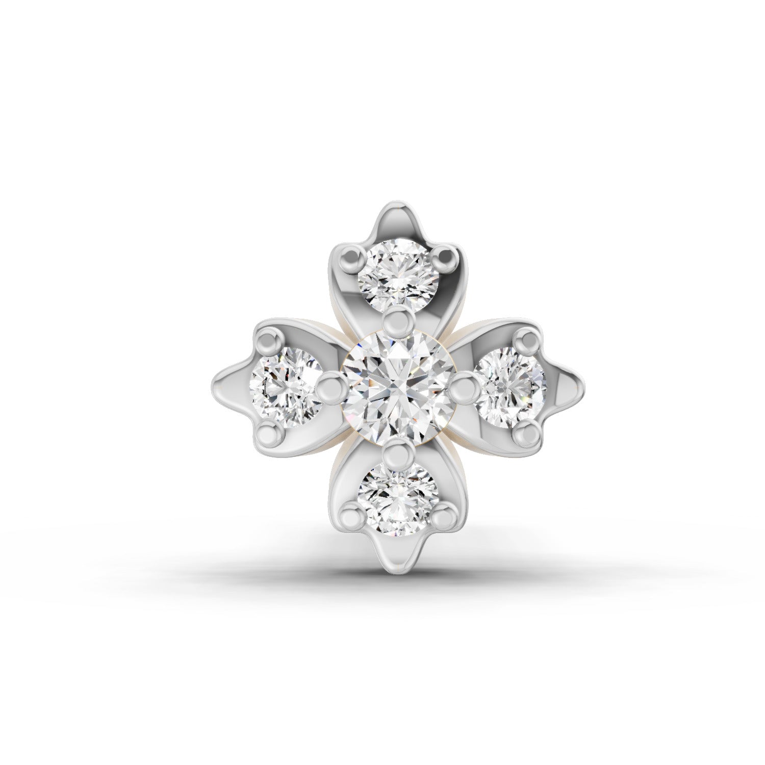 0.03 Carat Lab Grown Diamond Floral Cluster Diamond Nosepin | 14K Rose Gold (Screw)