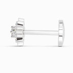 0.03 Carat Lab Grown Diamond Floral Cluster Diamond Nosepin | 14K White Gold (Screw)