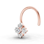 0.03 Carat Lab Grown Diamond Floral Cluster Diamond Nosepin | 14K Rose Gold (Wire)