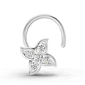 0.04 Carat Round Shape Floral Diamond Nose Pin | 14K White Gold