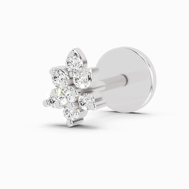0.03 Carat Round Shape Gracia Diamond Nose Pin | 14K White Gold-Screw