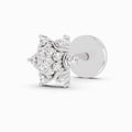 0.05 Carat Round Shape Snowflake Shine Diamond Nose Pin | 14K White Gold-Screw