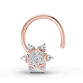 0.05 Carat Round Shape Diamond Nose Pin | 14K Rose Gold