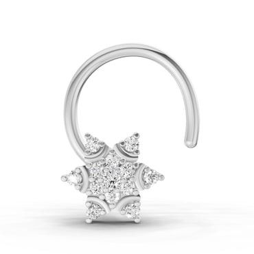 0.05 Carat Round Shape Diamond Nose Pin | 14K White Gold