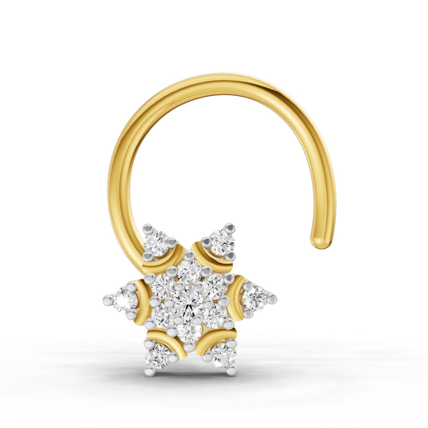 0.05 Carat Round Shape Diamond Nose Pin | 14K Yellow Gold