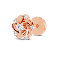 0.03 Carat Round Shape Twilight Diamond Nose Pin | 14K Rose Gold-Screw