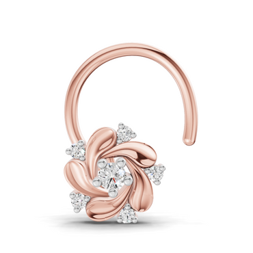 0.03 Carat Round Shape Twilight Diamond Nose Pin | 14K Rose Gold