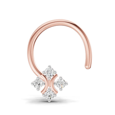 0.03 Carat Round Shape Celestial Diamond Nose Pin | 14K Rose Gold
