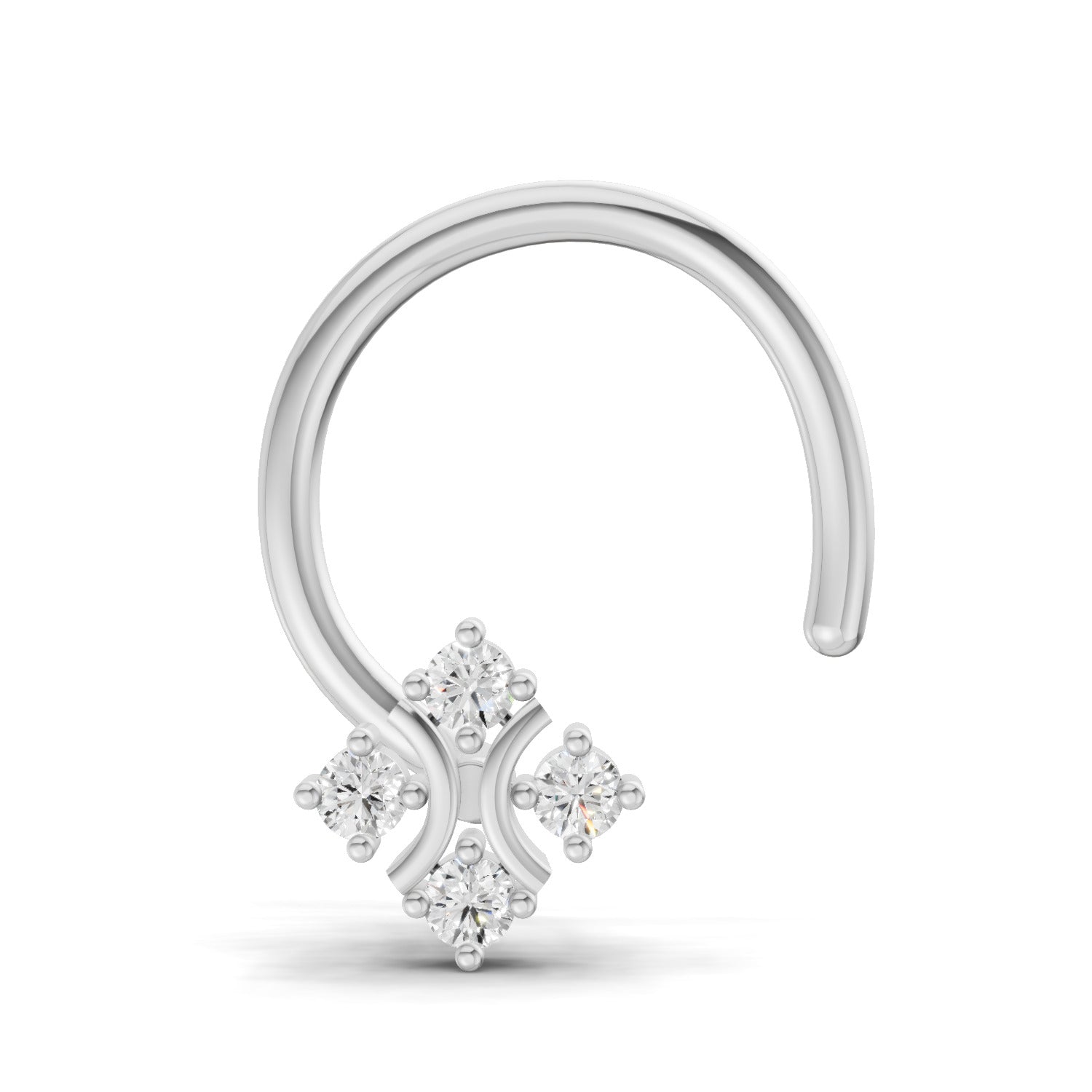 0.03 Carat Round Shape Celestial Diamond Nose Pin | 14K White Gold