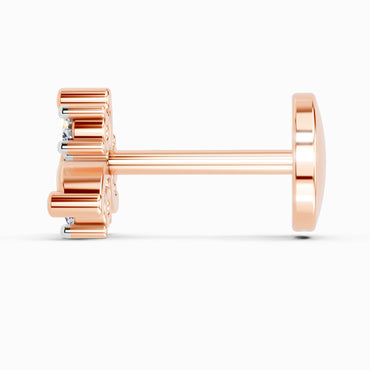 0.03 Carat Trinity Bloom Nose Pin | 14K Rose Gold