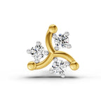 0.03 Carat Trinity Bloom Nose Pin | 14K Yellow Gold