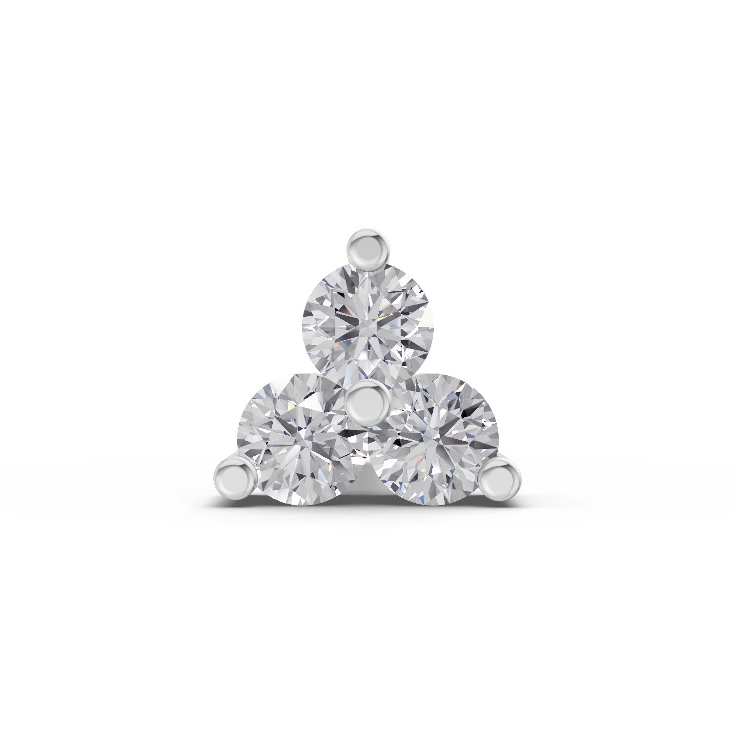 0.03 Ct Triangle Stud Round Shape Nose Pin | 14K Rose Gold