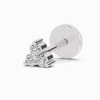 0.03 Ct Triangle Stud Round Shape Nose Pin | 14K Yellow Gold