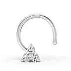 0.03 Ct Triangle Stud Round Shape Nose Pin | 14K Yellow Gold