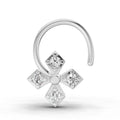 0.04 Carat Round Shape Classic Cross Diamond Nose Pin | 14K White Gold