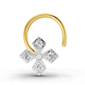 0.04 Carat Round Shape Classic Cross Diamond Nose Pin | 14K Yellow Gold