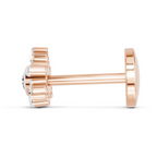 0.04 Ct Floral Nose Pin Round Shape | 14K Yellow Gold