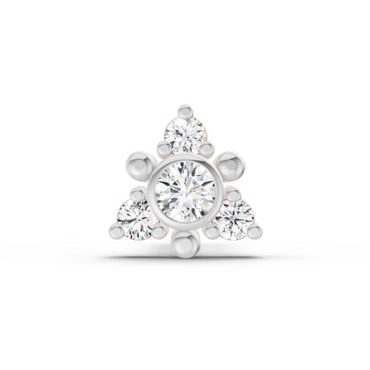 0.04 Ct Floral Nose Pin Round Shape | 14K Rose Gold