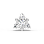 0.04 Ct Floral Nose Pin Round Shape | 14K Yellow Gold