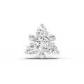 0.04 Ct Floral Nose Pin Round Shape | 14K White Gold