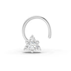 0.04 Ct Floral Nose Pin Round Shape | 14K Yellow Gold