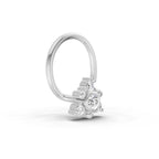 0.04 Ct Floral Nose Pin Round Shape | 14K Yellow Gold
