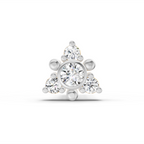0.04 Ct Floral Nose Pin Round Shape | 14K Yellow Gold