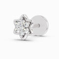 0.04 Carat Round Shape Star Diamonds Diamond Nose Pin | 14K White Gold-Screw