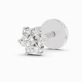 0.03 Carat Round Shape Splendid Floret Diamond Nose Pin | 14K White Gold-Screw