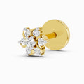 0.03 Carat Round Shape Splendid Floret Diamond Nose Pin | 14K Yellow Gold-Screw