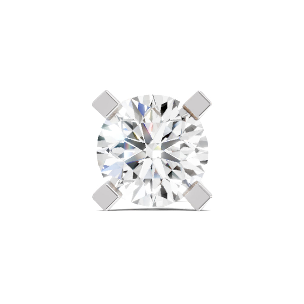 0.50 Carat Round Shape Solitaire Diamond Nose Pin | 14K Yellow Gold -Screw