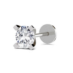 0.50 Carat Round Shape Solitaire Diamond Nose Pin | 14K Yellow Gold -Screw
