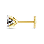 0.50 Carat Round Shape Solitaire Diamond Nose Pin | 14K Yellow Gold -Screw