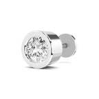 0.50 Carat Round Shape Bezel Solitaire Diamond Nose Pin | 14K Yellow Gold -Screw