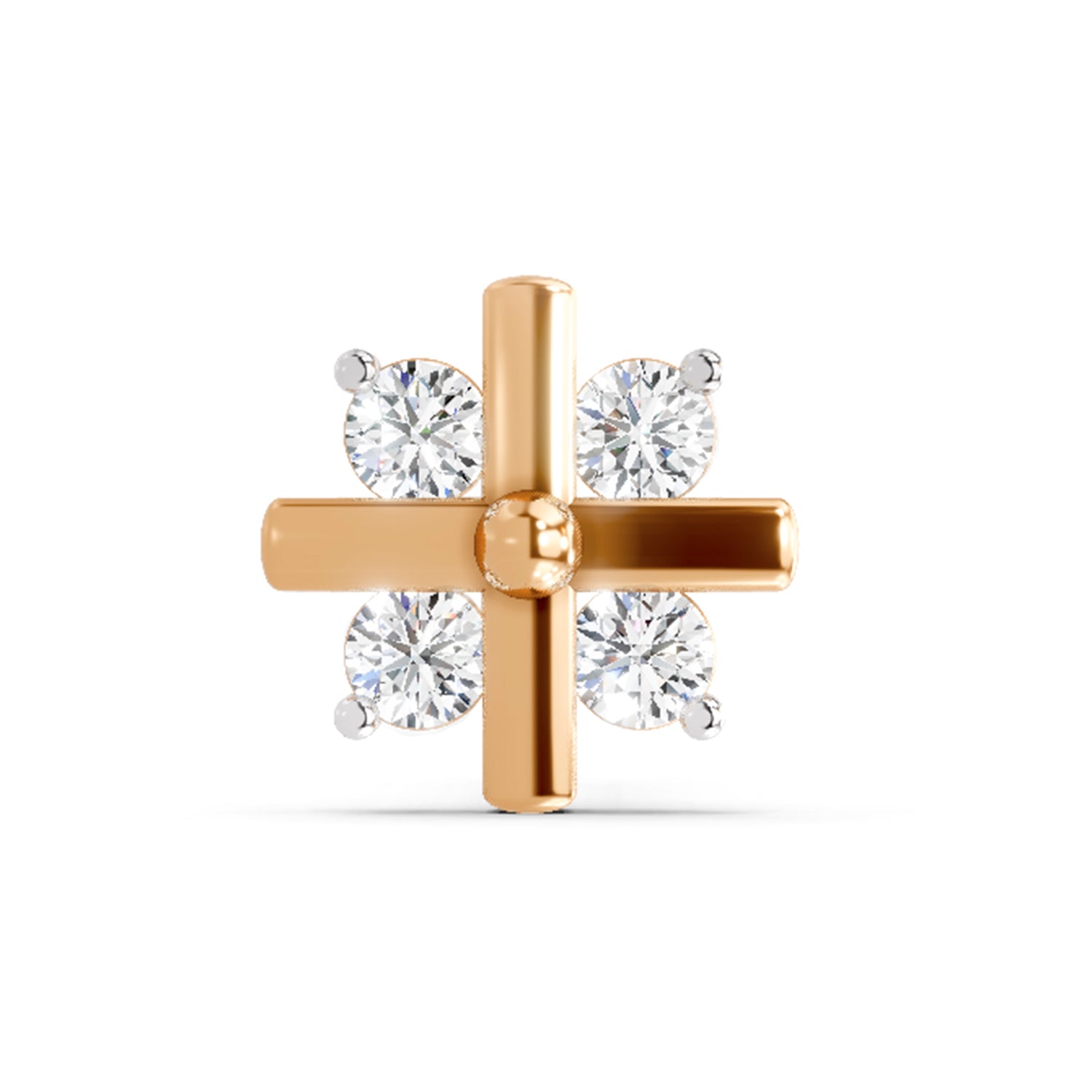 Floral Nosepin 0.06 Ct | 14Kt White Gold